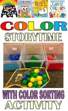 the color storytime with colorful sorting activity