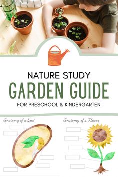 the nature study garden guide for preschool and kindergarten is shown in this image