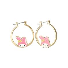 Discover whimsical charm with the My Melody Enamel Hoop Earrings, showcasing one of Sanrio's beloved characters in vibrant, multicolored enamel. These adorable hoop earrings are the perfect accessory for anyone who adores My Melody and wants to add a playful touch to their wardrobe. Crafted under official license, these earrings are made from high-quality imitation yellow gold metal, ensuring durability and a luxurious look without the hefty price tag. Designed for both style and comfort, the ho Sanrio My Melody, My Melody, Price Tag, Types Of Metal, Womens Watches, Gold Metal, Women's Earrings, Jewelry Watches, Hello Kitty