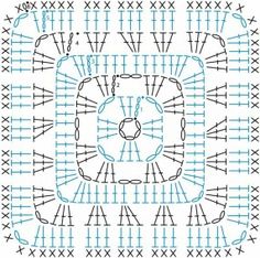 a cross stitch pattern with blue and white stitches on the bottom, in two rows