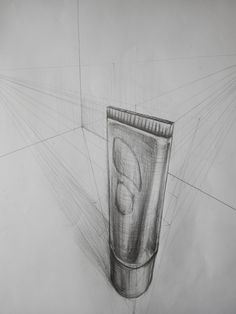 a pencil drawing of a cup on a table