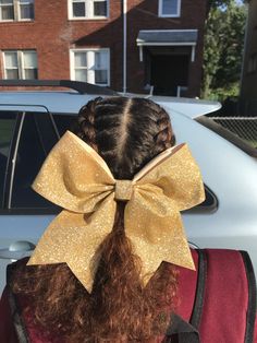 Cute Hairstyles For Cheer, Hairstyles For Cheer, Cute Cheer Hairstyles With Bow, Cute Cheer Hairstyles, Cheer Hairstyles, Cheer Hair Bows, Softball Hairstyles, Cheerleading Hairstyles