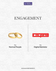 an engagement ring is shown in the middle of a page with two different words on it