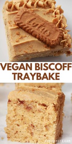 vegan biscoff tray bake is the perfect treat for those busy nights