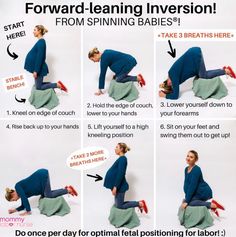 the instructions for how to do forward - leaning exercises