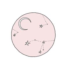 the moon and stars are drawn on a white background with black lines, which can be used as an illustration