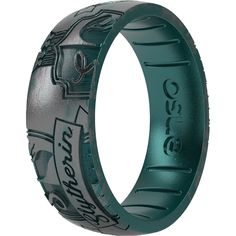 an image of a wedding ring that is made out of green and black plastic material