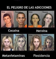 a group of people with different facial expressions in spanish and english, all wearing mugshots