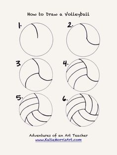 how to draw a volleyball ball in four easy steps with pictures and instructions for beginners