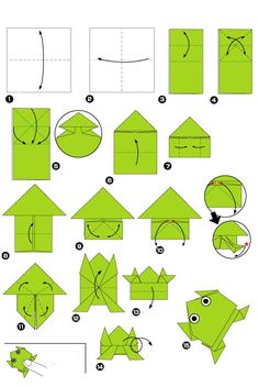 how to make an origami frog that looks like it is in the air