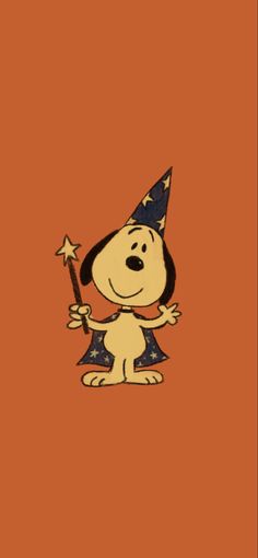 a cartoon dog wearing a party hat and holding a sparkler in his hand on an orange background