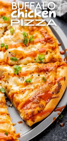 An overhead view of a sliced buffalo chicken pizza ready to serve. Delicious Pizza Recipes, Gluten Free Dough, Buffalo Chicken Pizza, Bbq Chicken Pizza, Homemade Dough, Chicken Pizza, Spinach Stuffed Mushrooms, Buffalo Sauce, Delicious Pizza