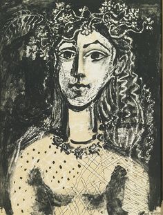 a black and white drawing of a woman