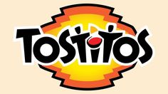 the logo for tostios is shown in black and orange letters on a white background