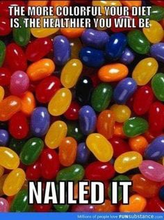 there is a pile of jelly beans with the caption