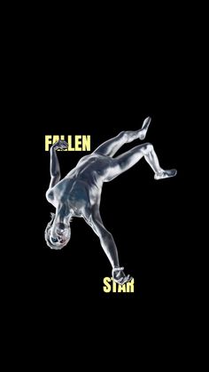 an image of a man falling down in the air with words written below him that read fallen start