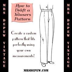 a woman's pants pattern with the words how to draft trousers pattern