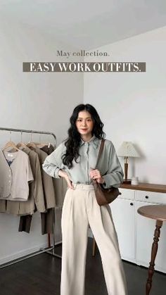 Classy Outfits Office Wear, Busniss Outfits Women, Minimalist Outfit Office, Work Outfit Korean Style, Smart And Casual Outfit Women, Office Lookbook Work Outfits, Korean Fashion Office Casual, Office Ootd Casual, Smart Woman Outfit