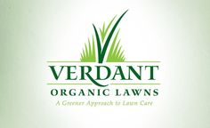 the logo for verdant organic lawns, a green approach to lawn care