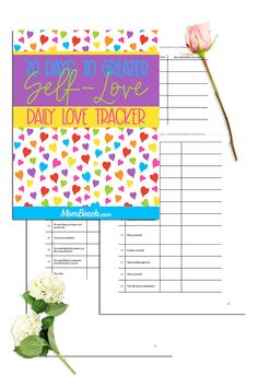 a printable valentine's day love tracker with flowers