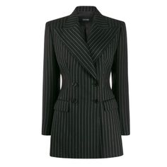 Double-Breasted Mini Blazer Dress - Black Pinstripe Petite Blazer Dress, Pinstripe Blazer Dress, Mini Blazer Dress, Mini Blazer, Luxury Clothing Brands, Lawyer Outfit, Blazer Mini Dress, Business Photoshoot, Breasted Blazer