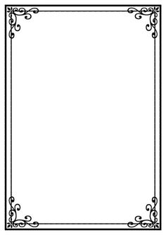 a black and white square frame with scrolls