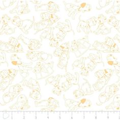 an orange and white pattern with dogs on it