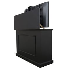 Touchstone Elevate Black Pop Up Tv Cabinet, Wall Hanging Fireplace, Tv Lift Mechanism, Transitional Cabinet, Motorized Tv Lift, Hanging Fireplace, Tv Lift Cabinet, Tv Lift, Transitional Cabinets