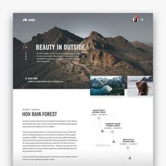 an image of a website page with mountains in the background and text that reads, beauty outside