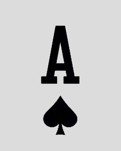 an ace playing card with the letter a in it's center and two spades at the bottom