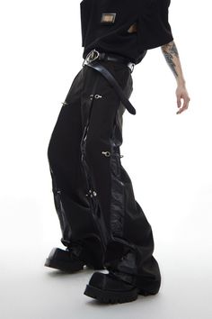 Argue Culture presents these black trousers as part of their Spring/Summer '23 collection Material: 100% polyester oversized fitunisexthe male model is wearing a size X-Large / 1.79m (5'9ft) and 58kg (128lbs)Machine wash / hand wash with water under 40°CNo bleachIroning reversed with low temperatureFlat to dryMeasurements in (cm) Size Waist Hip Length Thigh S 79 96 110 64 M 83 100 112 66 L 87 104 114 68 XL 91 108 116 70 Gera, Berlin, Y2k Techwear, Buckle Pants, Japanese Streetwear, Black Trousers, Straight Trousers, Summer Pants, Gothic Outfits