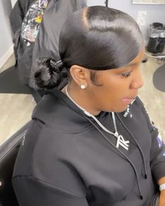 2 Knot Buns With Swoop, Two Swoops And A Bun, Side Swoop Ponytail Weave Bun, Slick Back With Swoop Natural Hair, Swoop Ponytail Weave Bun, Swoop Low Knot Bun, Slick Swoop Bun, Swoop Back Bun, Slick Back Knot Bun With Swoop