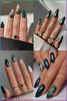 Looking for a gorgeous new color for your next mani? Check out our list of forest green nails and nail designs to elevate your style in 2024! Simple Matte Nails, Dark Green Nails Designs, Green Nails With Gold, Forest Green Nail Polish, Forest Green Nails, Green Nails Ideas, Green Nails Designs, Matte Green Nails