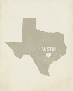 a map of the state of texas with heart in it's center and words that read, houston