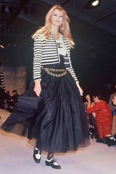 Gonna In Tulle, 90s Runway, Original Supermodels, Claudia Schiffer, Chanel Vintage