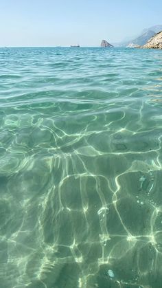 the water is crystal clear and blue