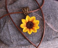 Handmade Sunflower, Liquid Clay, Polymer Flowers, Necklace Polymer Clay, Flower Statement Necklace, Sunflower Ring, Sunflower Pendant, Sunflower Necklace, Clay Polymer