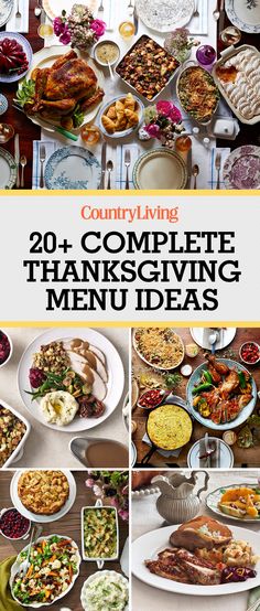 the cover of a cookbook with pictures of thanksgiving dishes and turkeys on it