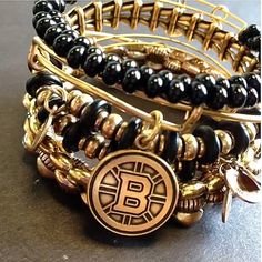 Megan Ward, Boston Bruins Hockey, Bruins Hockey, Earth Gift, Arm Party, Hockey Mom, Boston Bruins, Girly Things, Wrap Bracelet