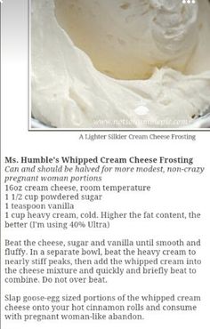 the recipe for whipped cream cheese frosting is shown in an email form, and it appears to be made from scratch