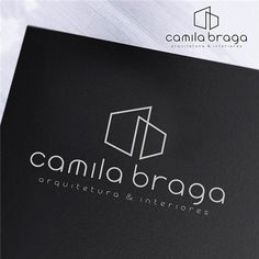 a black and white logo for an interior design firm, called camila braga