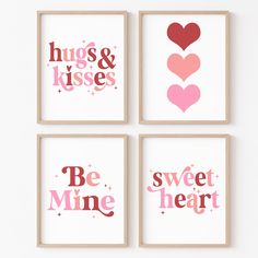 Valentines Day Decor | Valentine Day Wall Art Set | Ollie + Hank Valentines Frames, Cupids Arrow, 5x7 Print, 11x14 Print, Protective Packaging, 8x10 Print, Wall Art Sets, Art Set, Printable Art