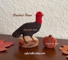 Thanksgiving Turkey and Pumpkin Set 1 Punch Needle Sculptures Finished Items Needle Embroidery, Hollywood Fl, Punch Needle Embroidery, Thanksgiving Turkey, Punch Needle, Thanksgiving Decorations, Holiday Gifts, Seasonal Decor, Decorative Items