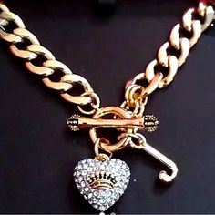 In Great Condition! Y2k Must Have Comes Packed With Care In A Beautiful Juicy Couture Hot Pink Box Y2k Jewelry Gold, Style Bundle, Y2k Jewelry, Juicy Couture Jewelry, Toggle Necklace, Pink Box, Couture Jewelry, Jewelry Gold, Juicy Couture