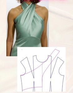 an image of a woman's dress with the back cut out and sewing instructions