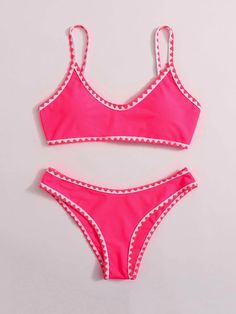 Preppy Swimsuits For Teens, Preppy Bathing Suits, Preppy Bikinis, Preppy Bathing Suit, Shein Bikinis, Colorful Swimsuit, Preppy Swimsuit, Supportive Swimsuit, Summer Core