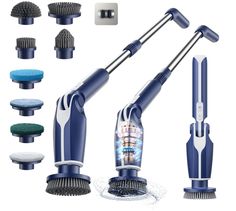 several different types of vacuums and brushes