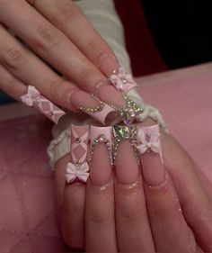 Sweet 16 Nails, Spring Nails Ideas, Quince Nails, Quinceanera Nails, Acrylic Toe Nails, Girly Acrylic Nails, Acrylic Nails Coffin Pink