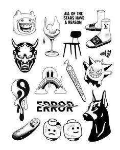 Aristaparamarta: I will do unique illustration design a tattoo flash sheet for $10 on fiverr.com Flash Art Tattoos, 21 Tattoo, Kunst Tattoos, Tattoo Zeichnungen