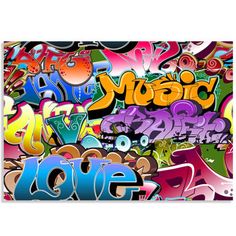 colorful graffiti wallpaper with the word love written on it